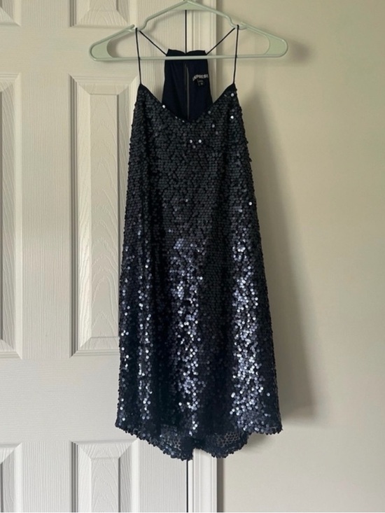 Express Dresses & Skirts - Express Navy Sequin Mini Dress XS Party Cocktail Holiday New Years